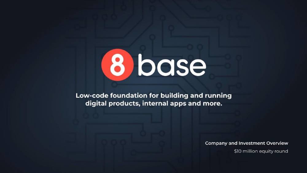 8base pitch deck, cover slide