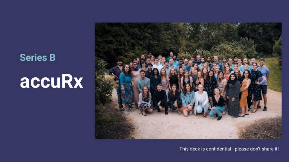 Accurx pitch deck, cover slide