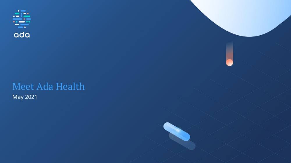 Ada Health pitch deck, cover slide