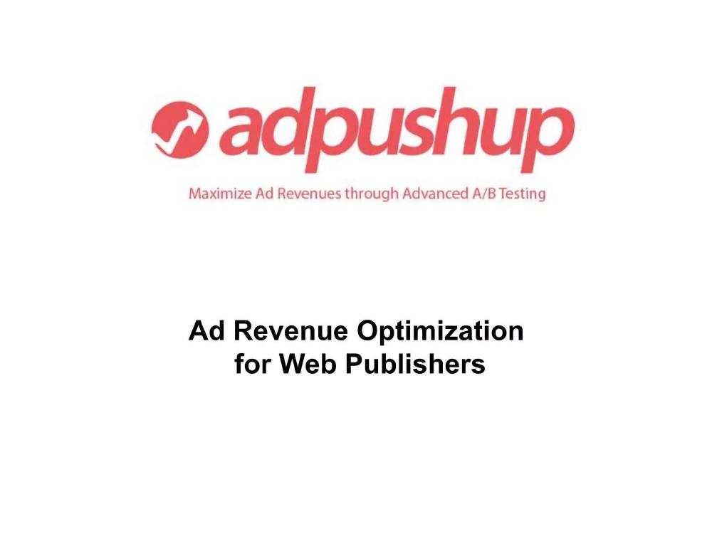 AdPushup pitch deck, cover slide