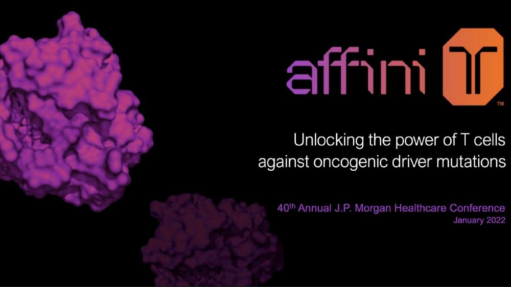 Affini-T pitch deck, cover slide