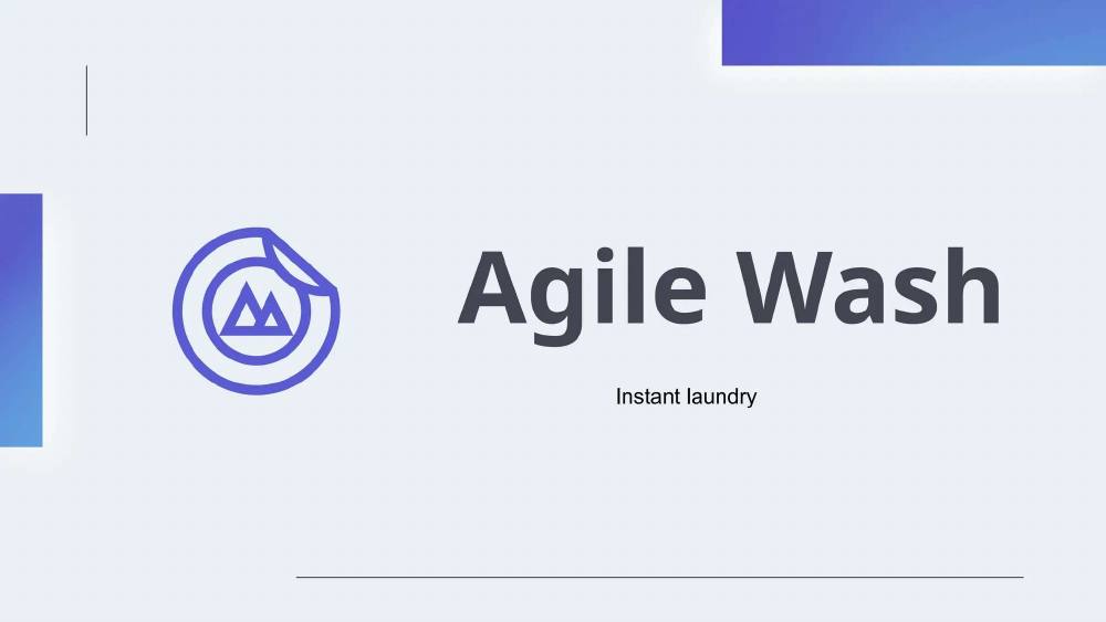 Agilewash pitch deck, cover slide