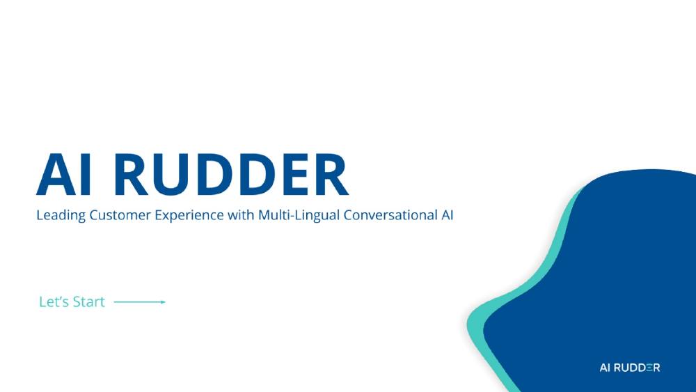 AI Rudder pitch deck, cover slide