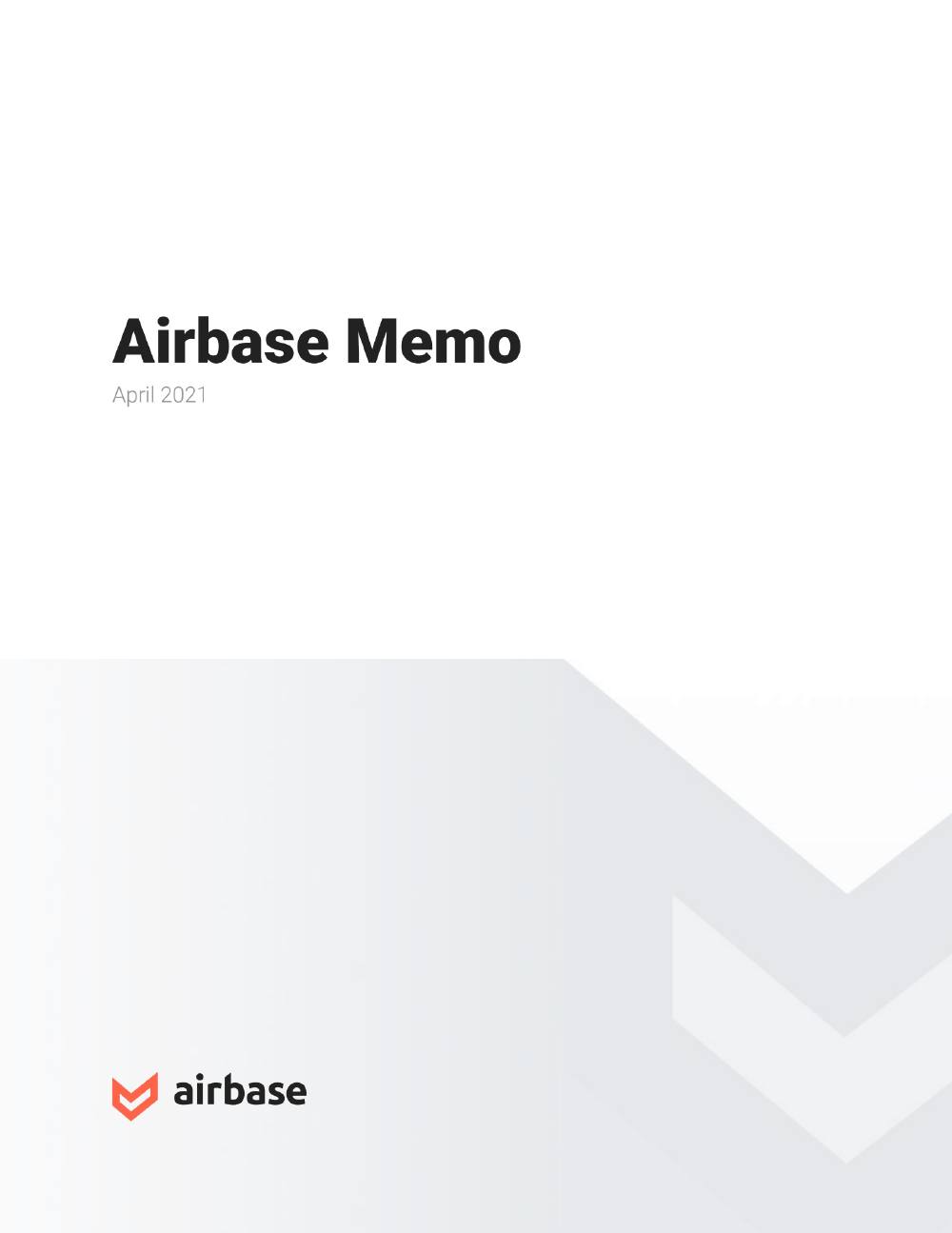 Airbase pitch deck, cover slide
