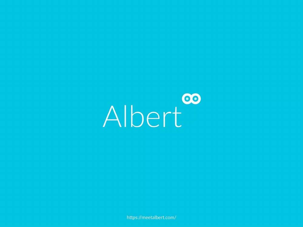 Albert pitch deck, cover slide