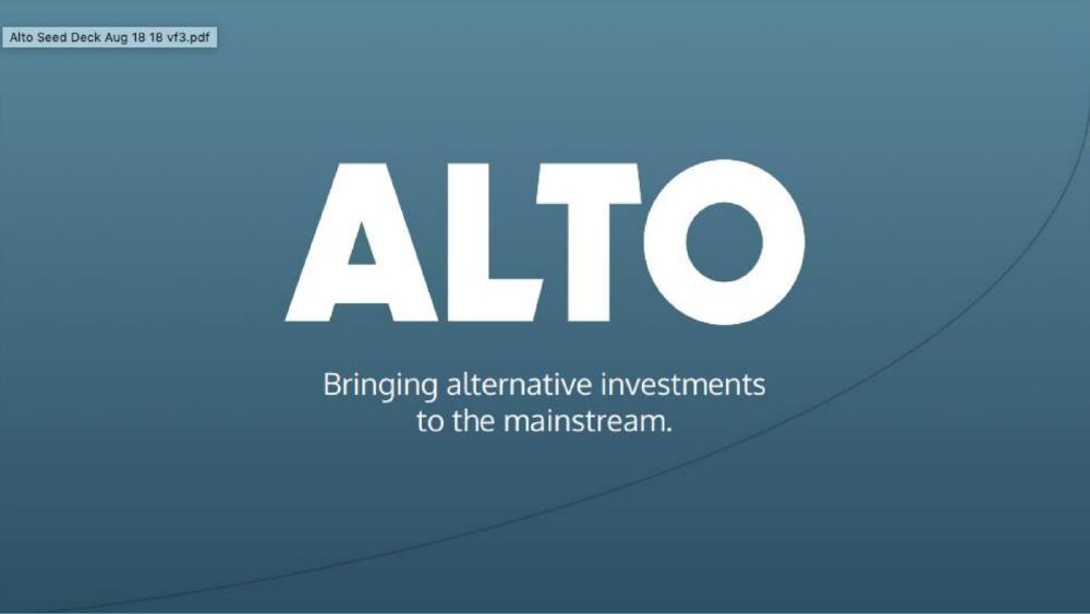 Alto pitch deck, cover slide