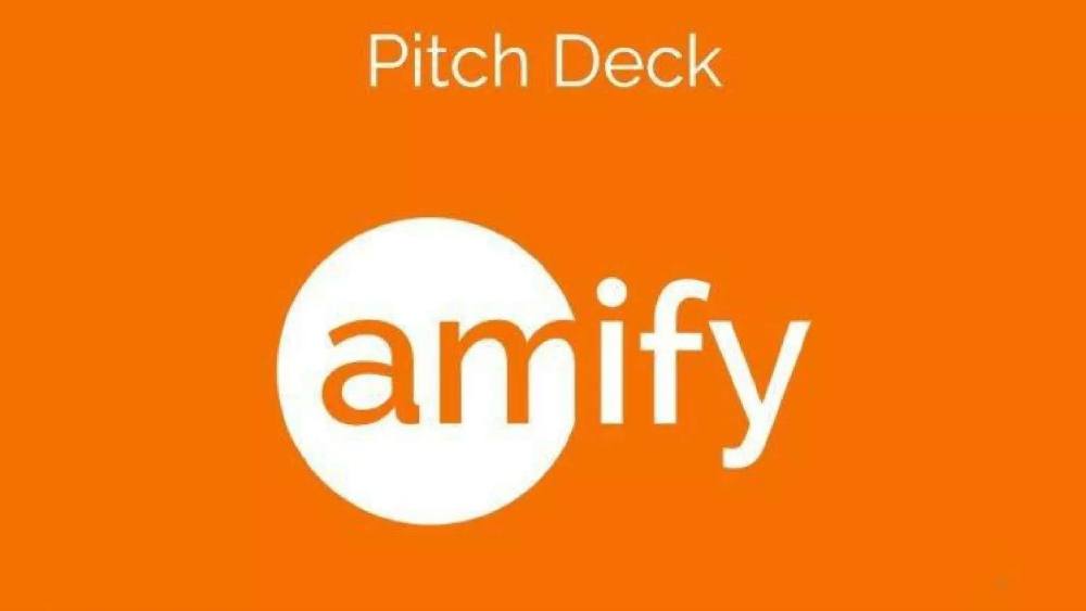 Amify pitch deck, cover slide