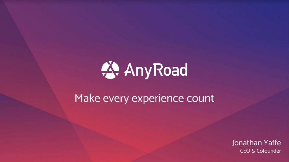 AnyRoad pitch deck, cover slide
