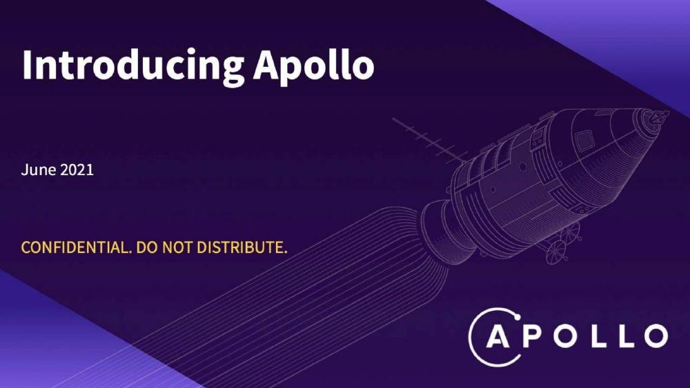 Apollo pitch deck, cover slide