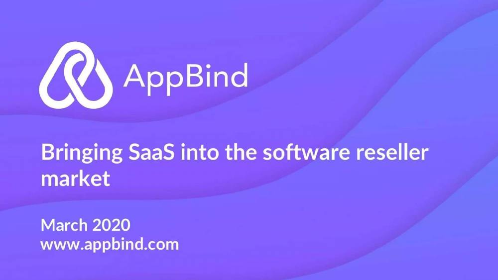 Appbind pitch deck, cover slide