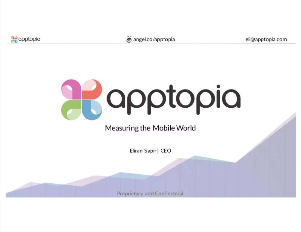Apptopia pitch deck, cover slide