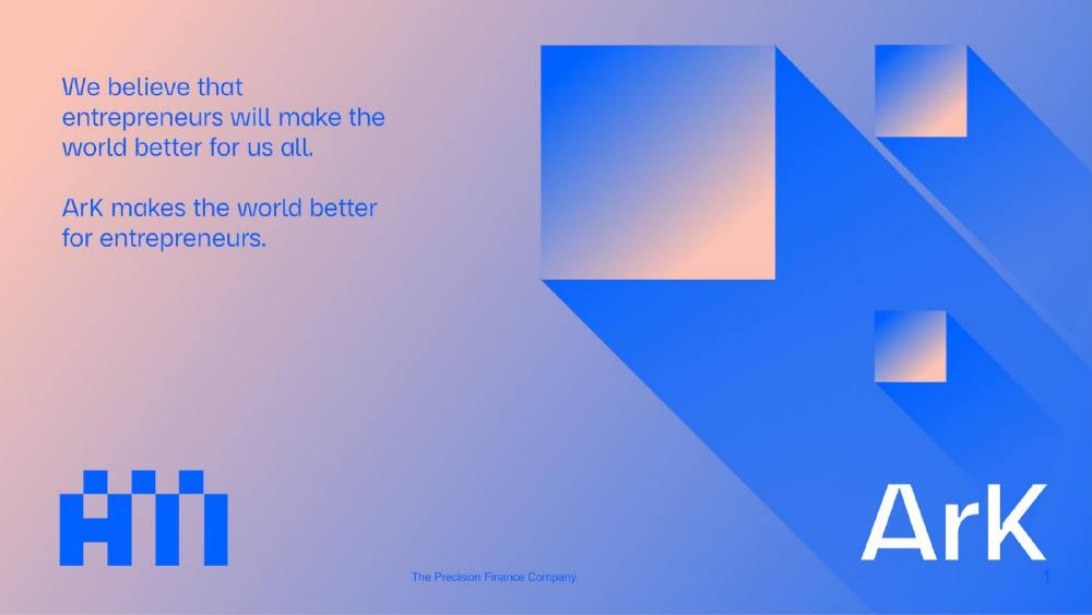 ArK Kapital pitch deck, cover slide