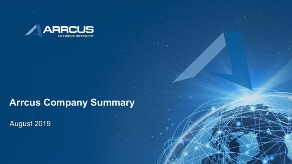 Arrcus pitch deck, cover slide