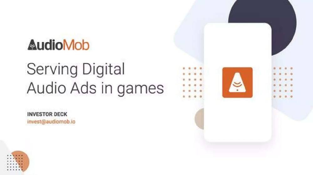 Audiomob pitch deck, cover slide