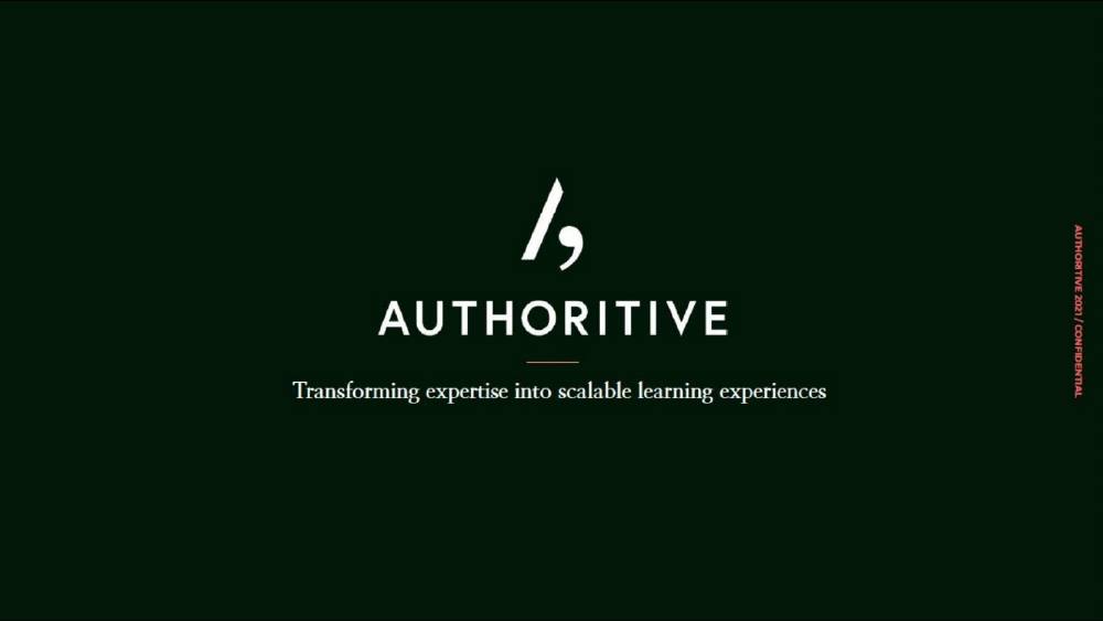 Authoritive pitch deck, cover slide