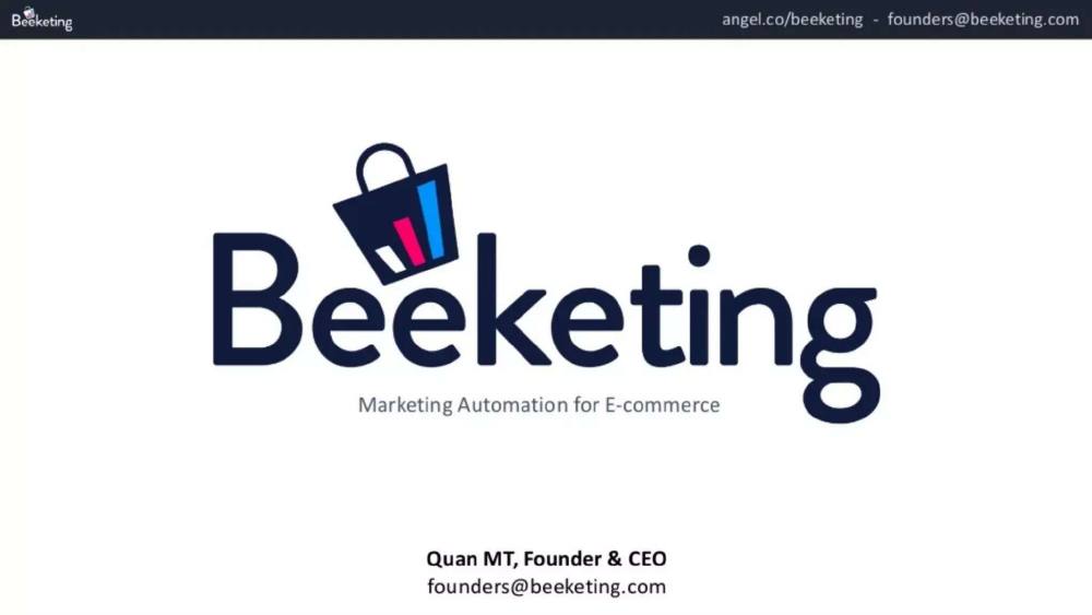 Beeketing pitch deck, cover slide