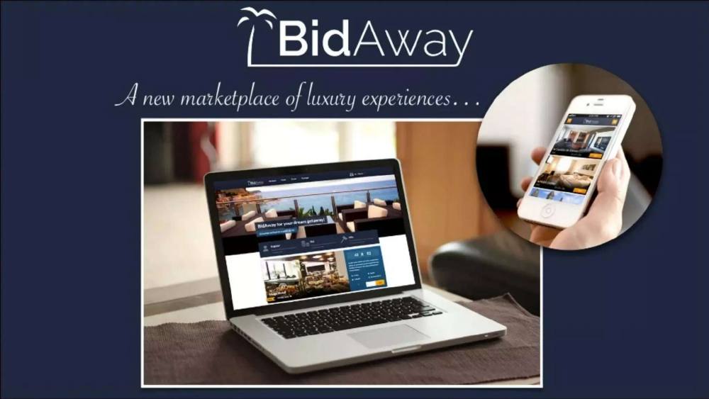 BidAway pitch deck, cover slide