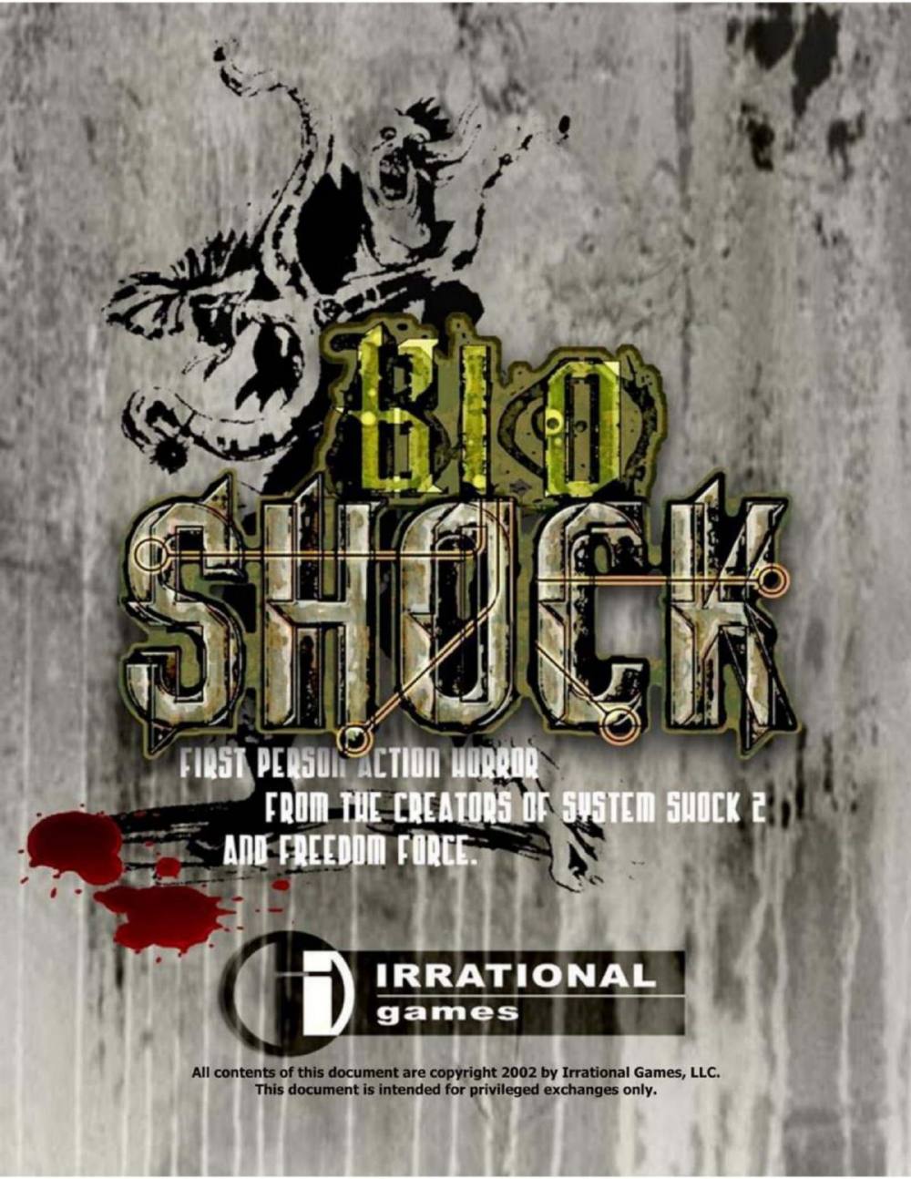 Bioshock pitch deck, cover slide