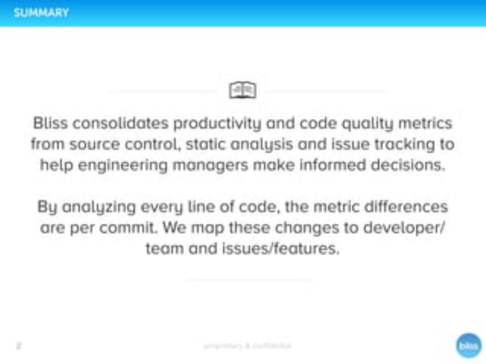 Blissai pitch deck, cover slide