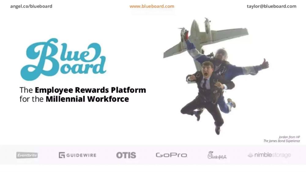 Blueboard pitch deck, cover slide