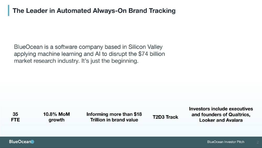 BlueOcean pitch deck, cover slide