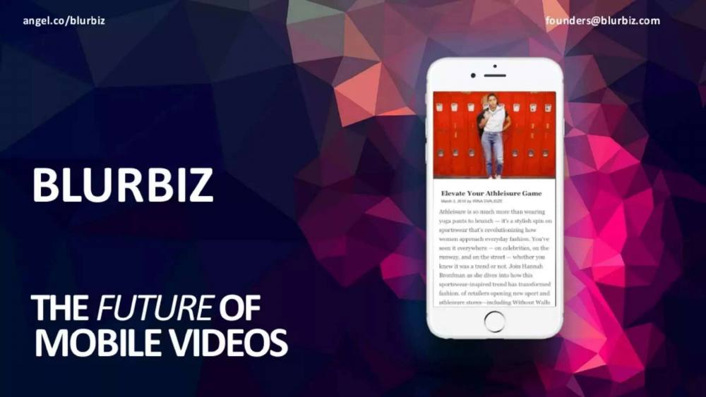 Blurbiz pitch deck, cover slide