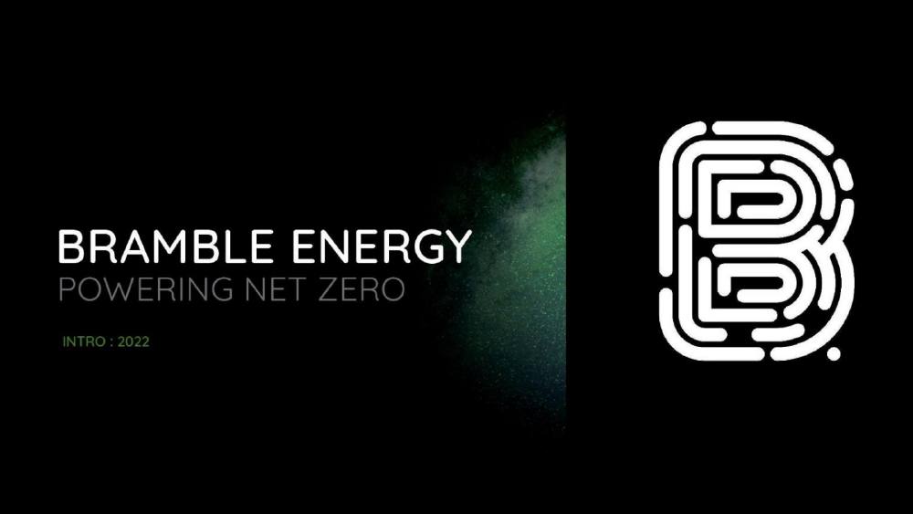 Bramble Energy pitch deck, cover slide