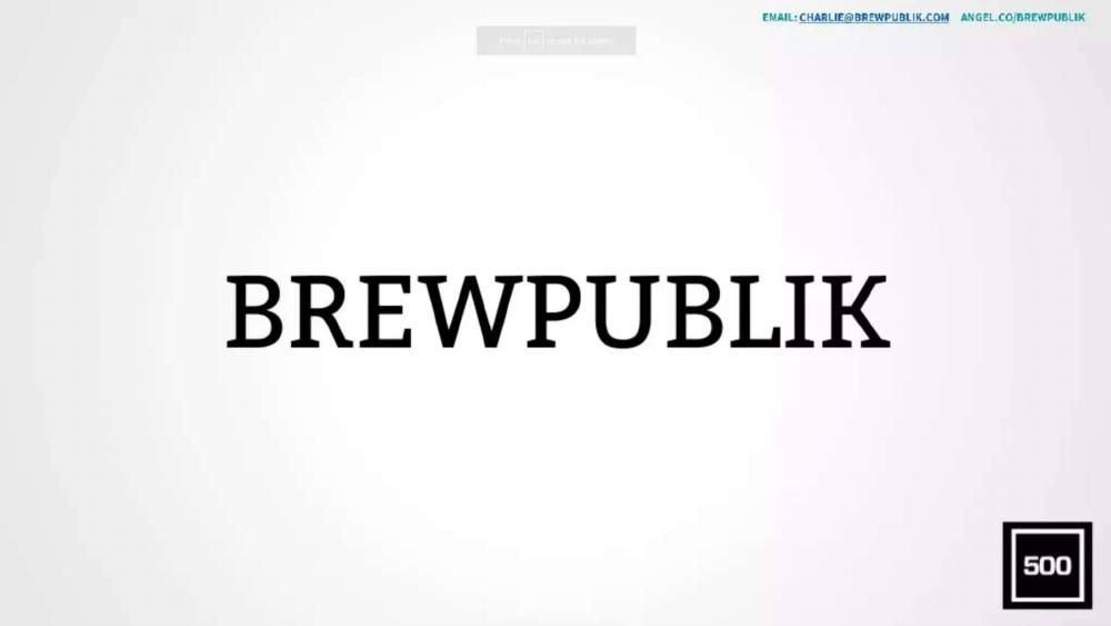 Brewpublik pitch deck, cover slide