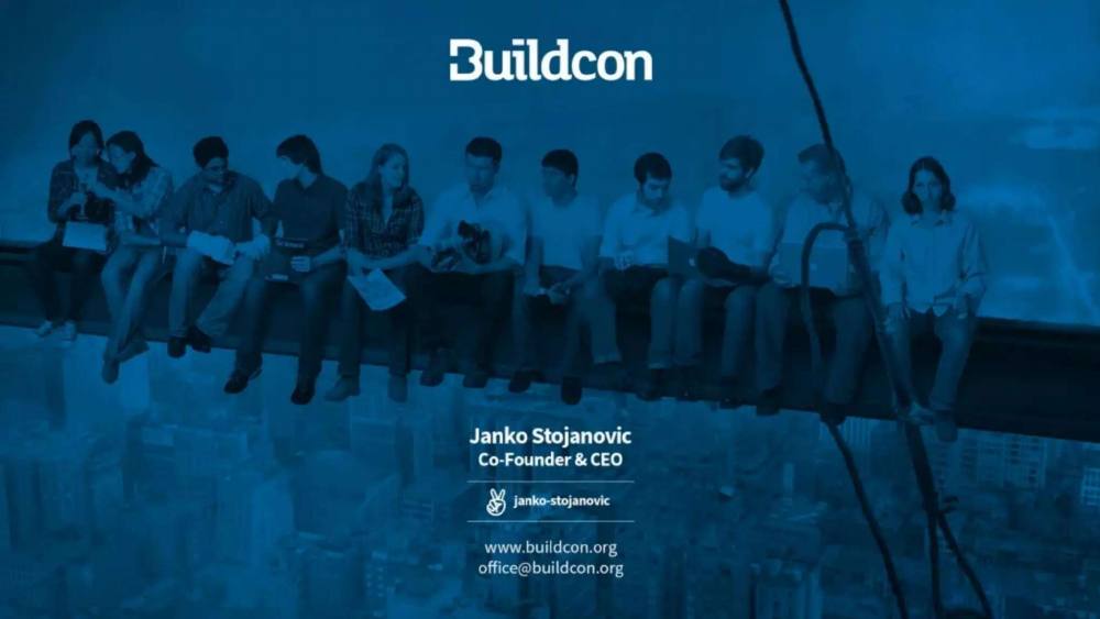 Buildcon pitch deck, cover slide