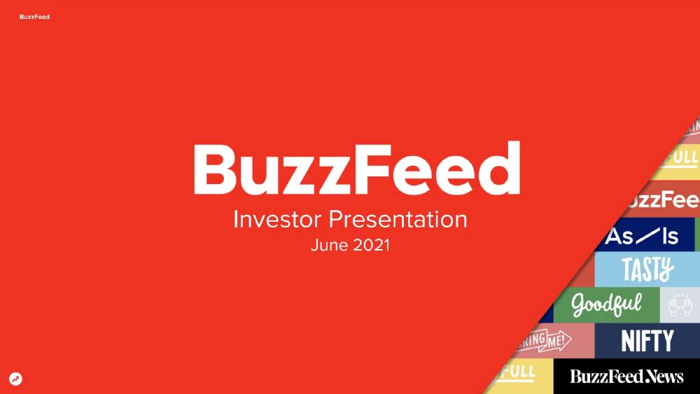 BuzzFeed SPAC pitch deck, cover slide