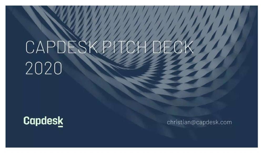Capdesk pitch deck, cover slide