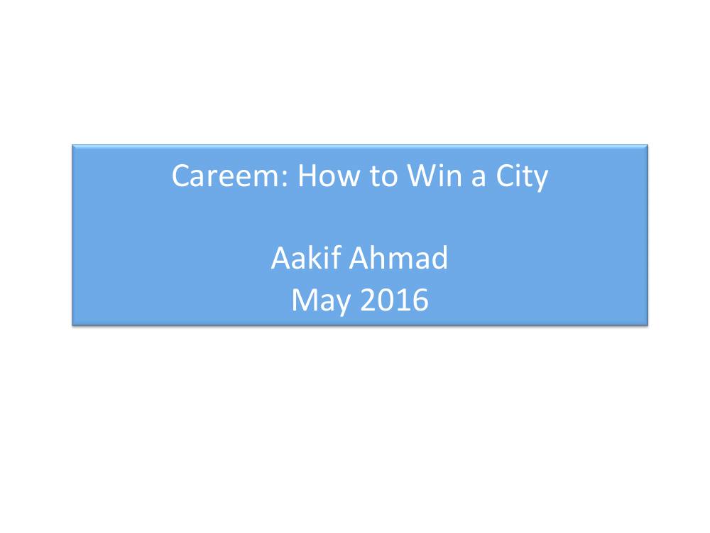 Careem pitch deck, cover slide