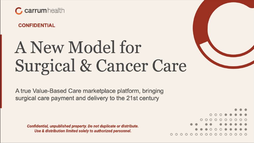 Carrum Health pitch deck, cover slide