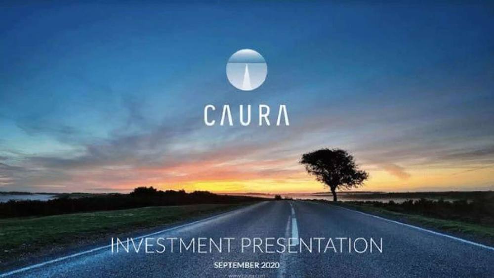 Caura pitch deck, cover slide