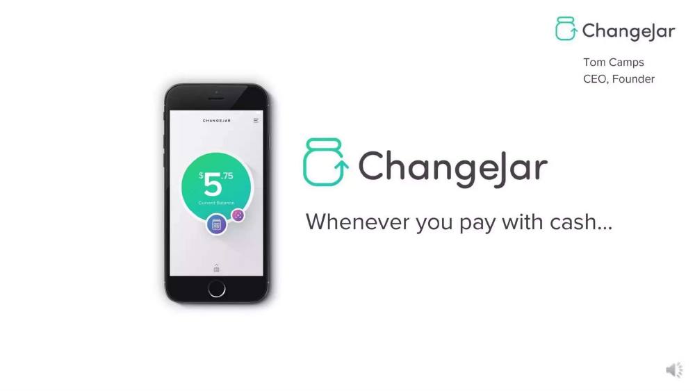 Changejar pitch deck, cover slide