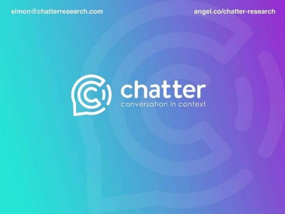 Chatter pitch deck, cover slide
