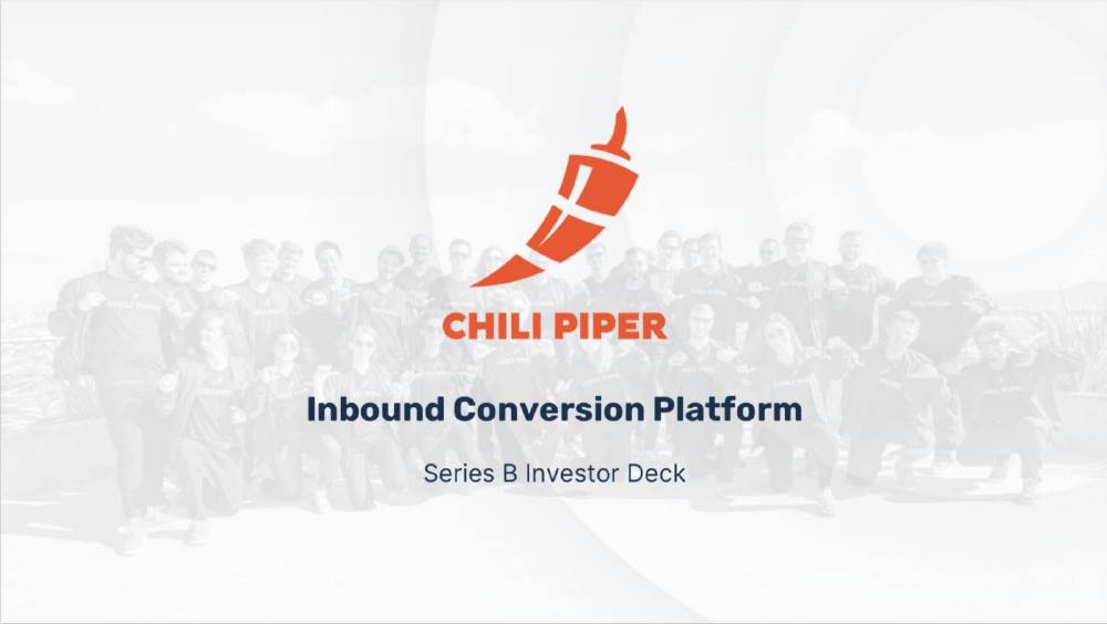 Chili Piper pitch deck, cover slide