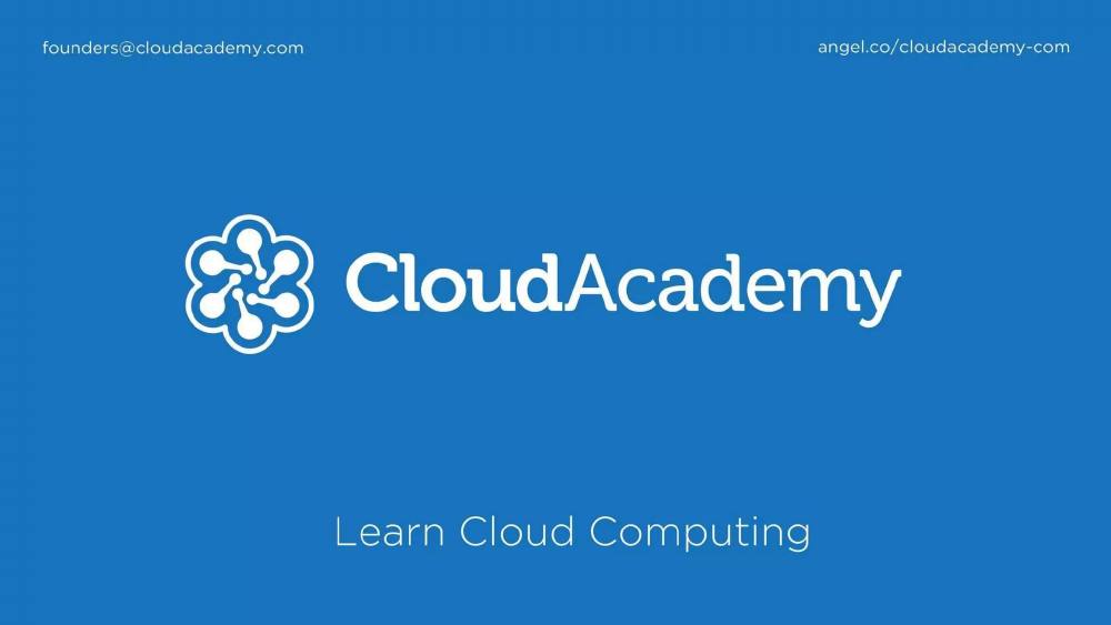 CloudAcademy pitch deck, cover slide