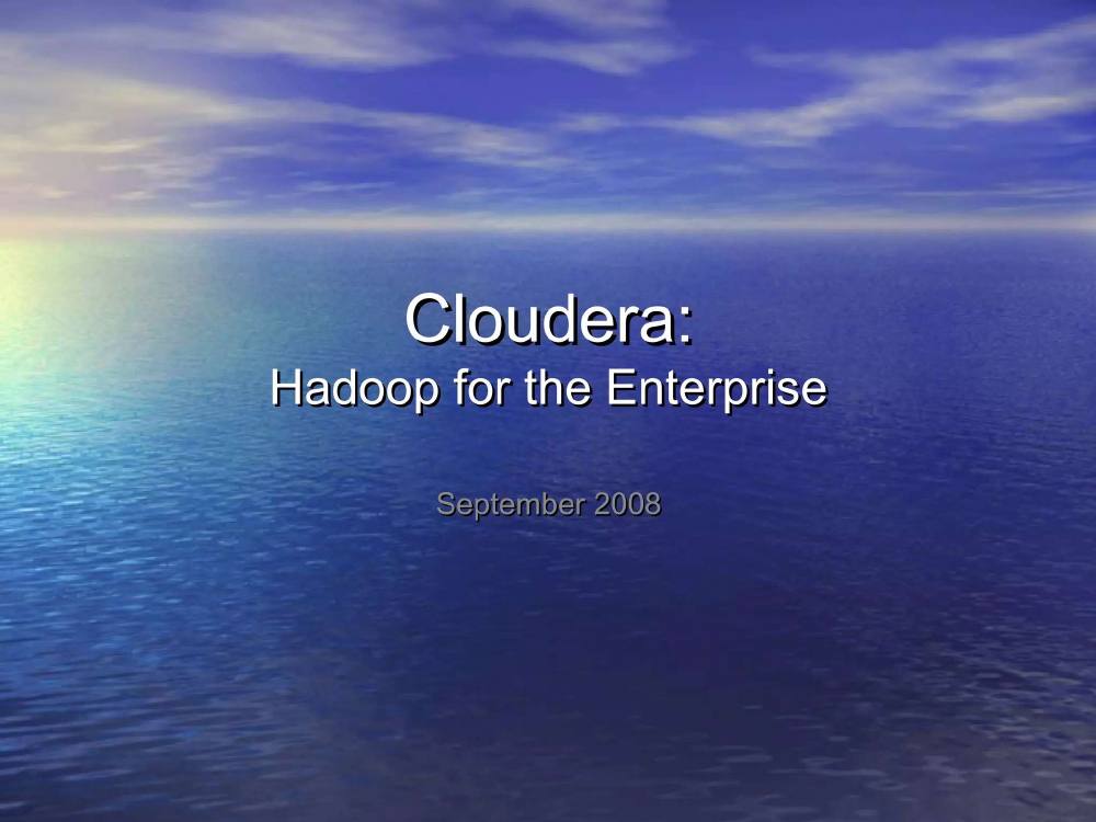 Cloudera pitch deck, cover slide
