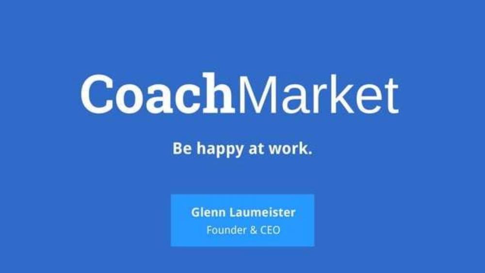 CoachMarket pitch deck, cover slide