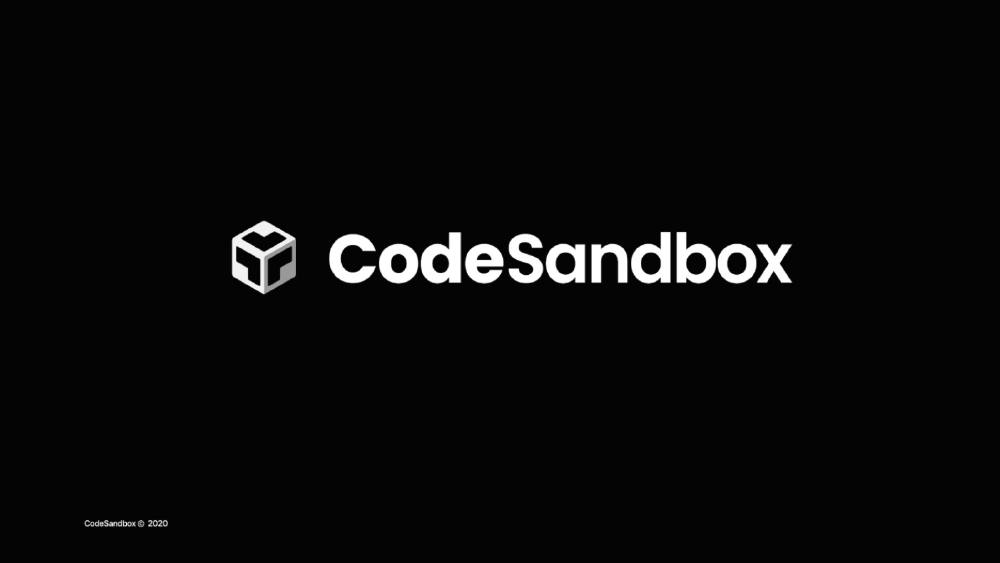 CodeSandbox pitch deck, cover slide