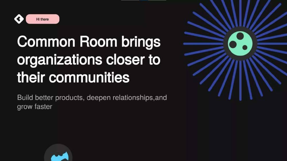 Common Room pitch deck, cover slide
