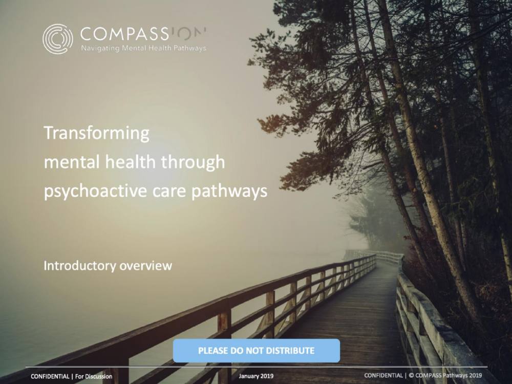 COMPASS Pathways pitch deck, cover slide