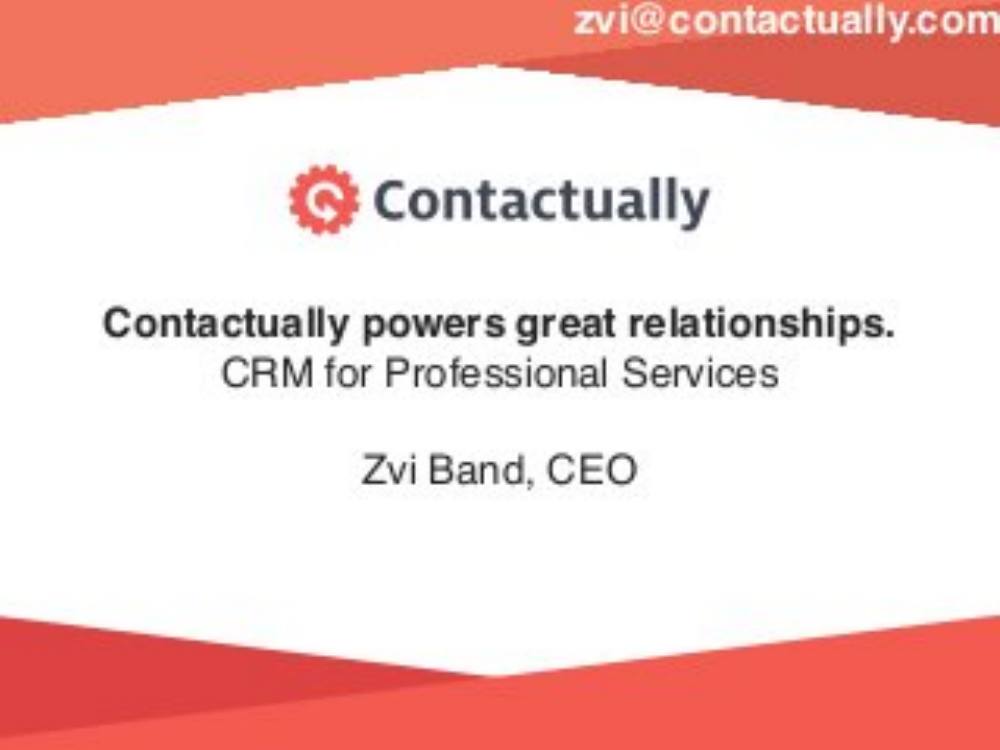 Contactually pitch deck, cover slide