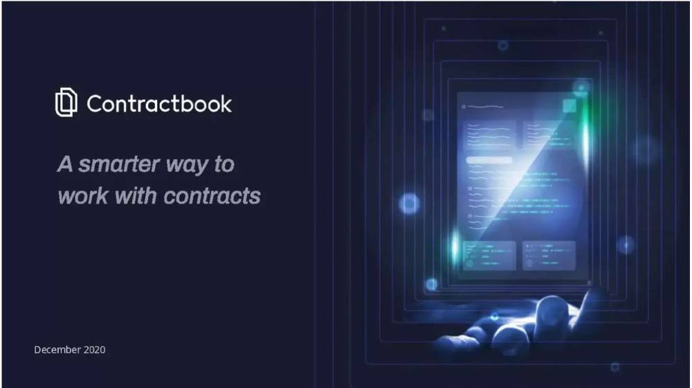 Contractbook pitch deck, cover slide
