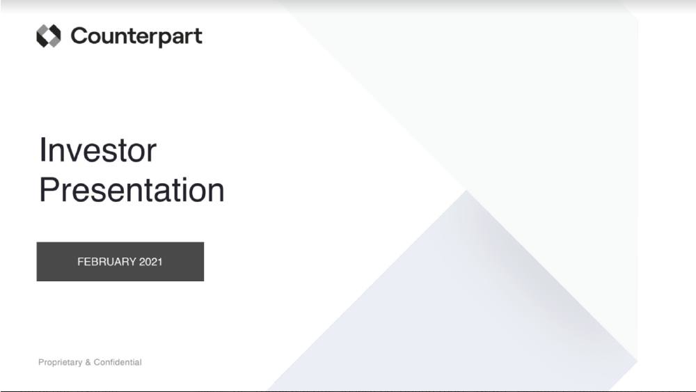 Counterpart pitch deck, cover slide