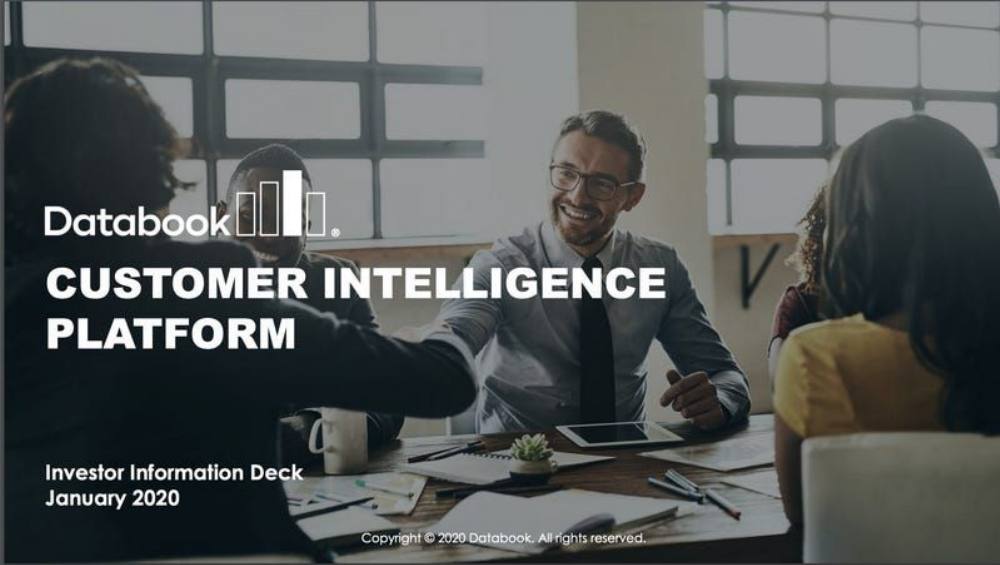 Databook pitch deck, cover slide