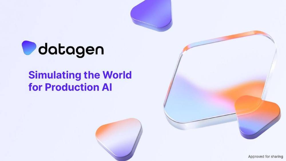 Datagen pitch deck, cover slide