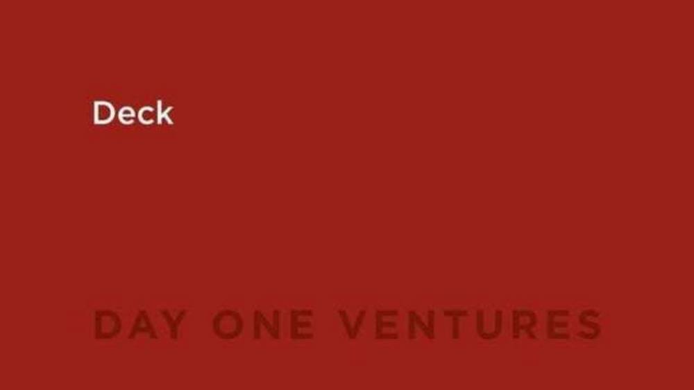 Day One Ventures pitch deck, cover slide