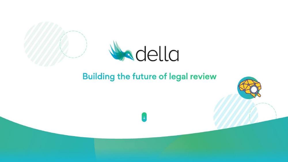 Della pitch deck, cover slide
